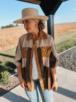 Tan Corduroy Button Down