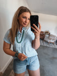 Blue Short Sleeve Button Down