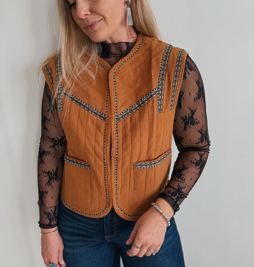 Caramel Quilted Vest