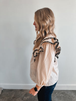 Cream Leopard Blouse