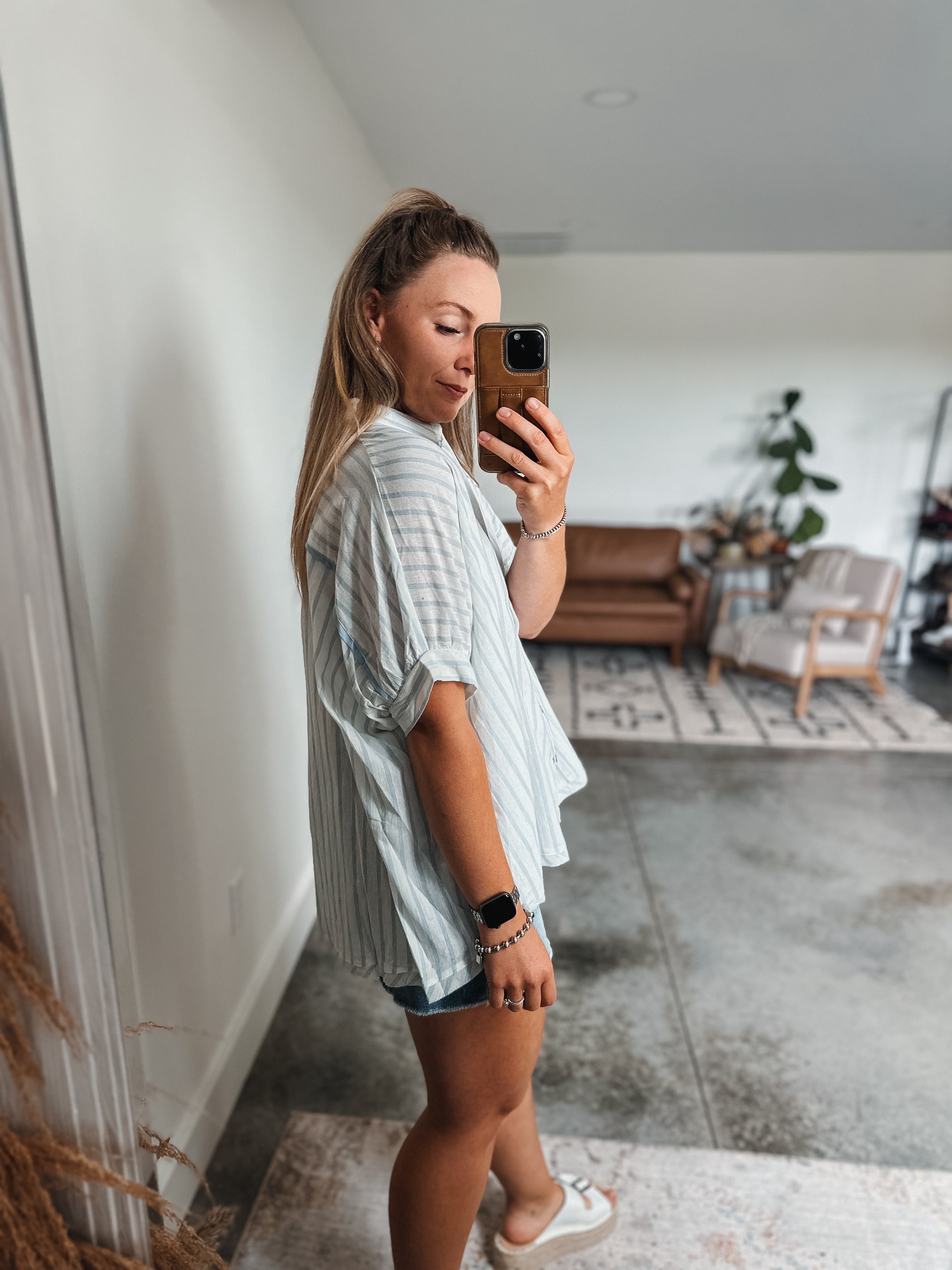 Blue Striped Top