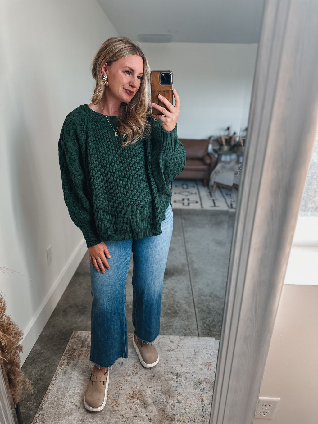 Green Chunky Knit Sweater