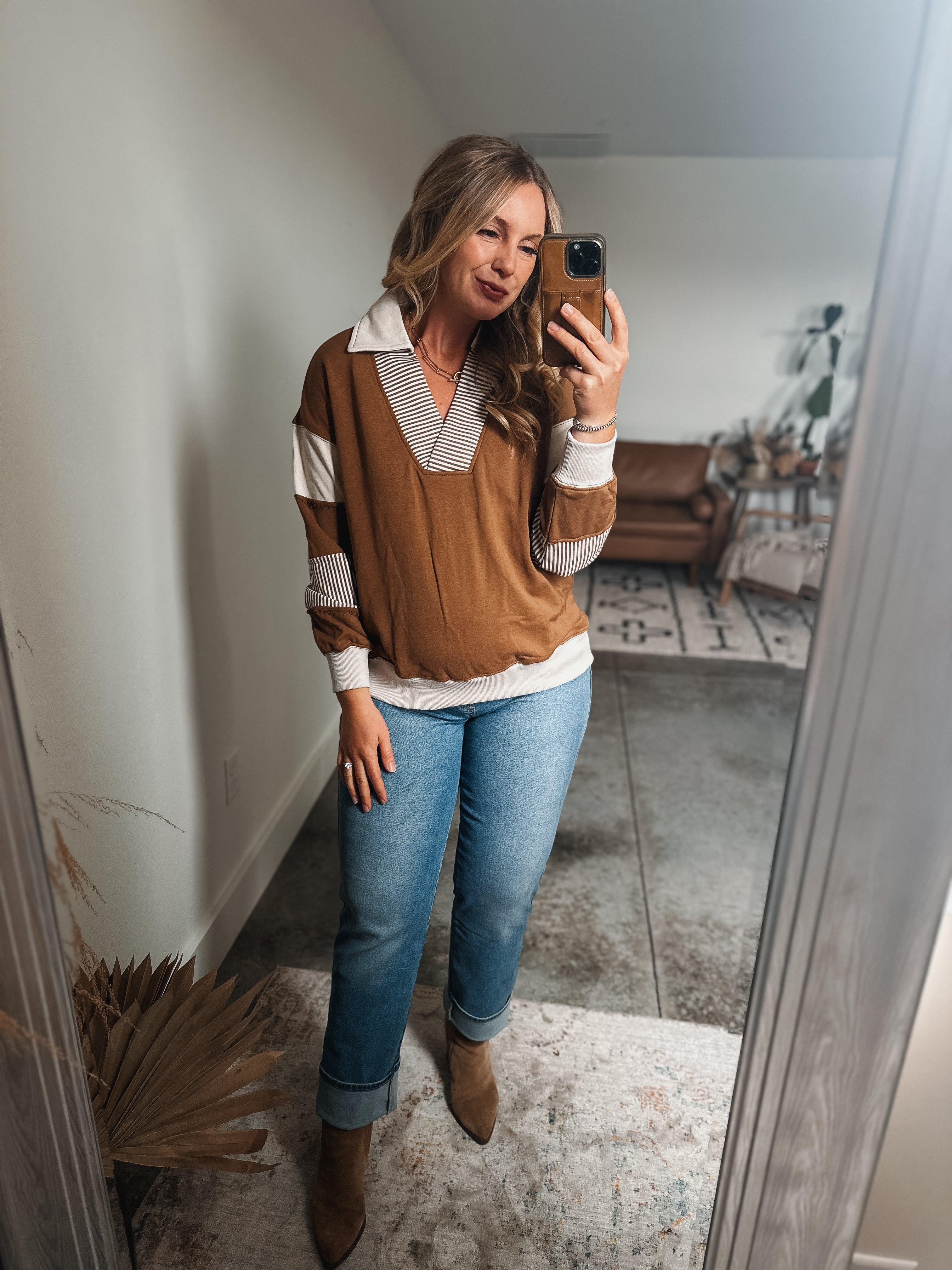 Mocha Colorblock Sweater