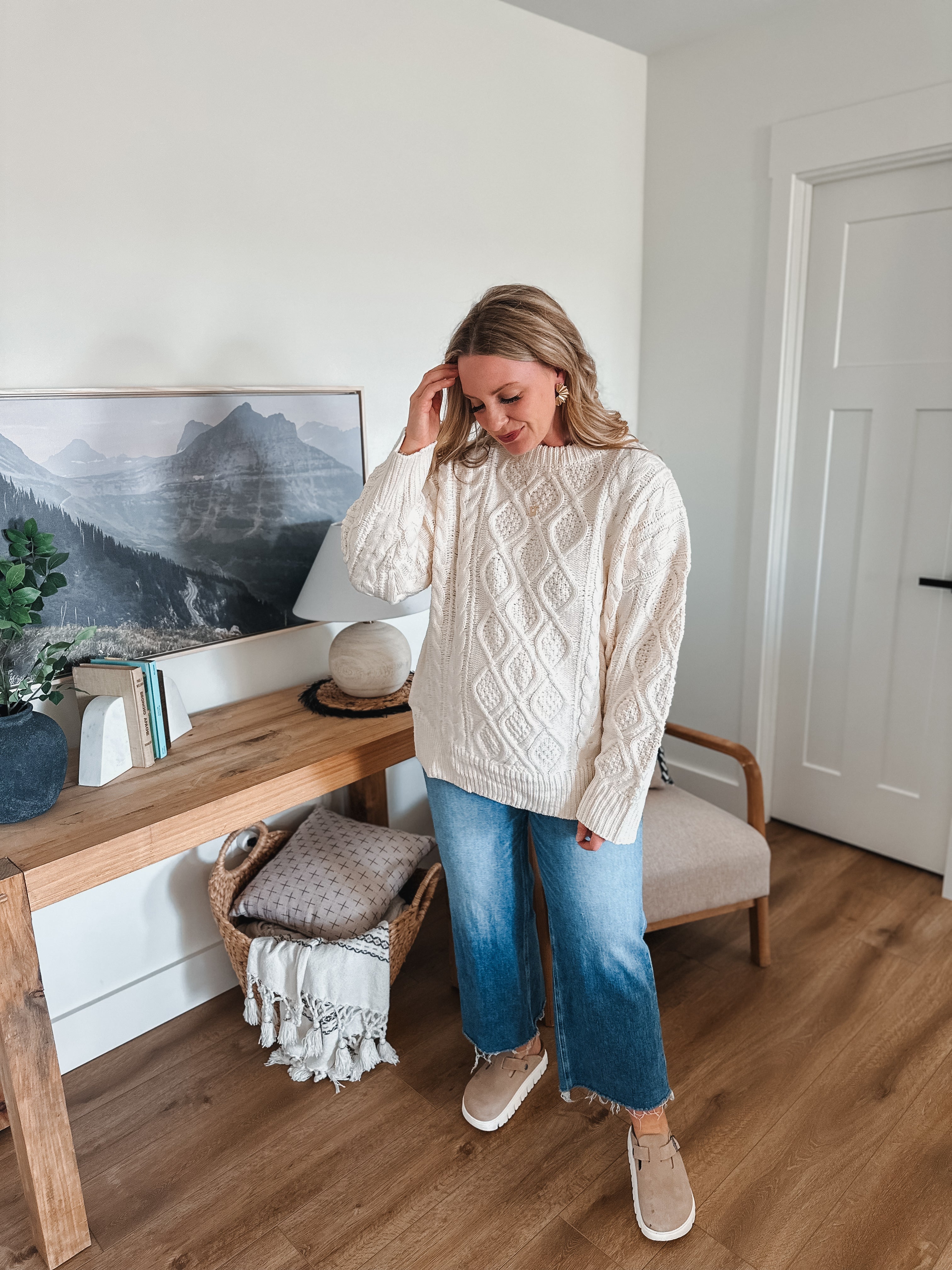 Cream Cable Knit Sweater