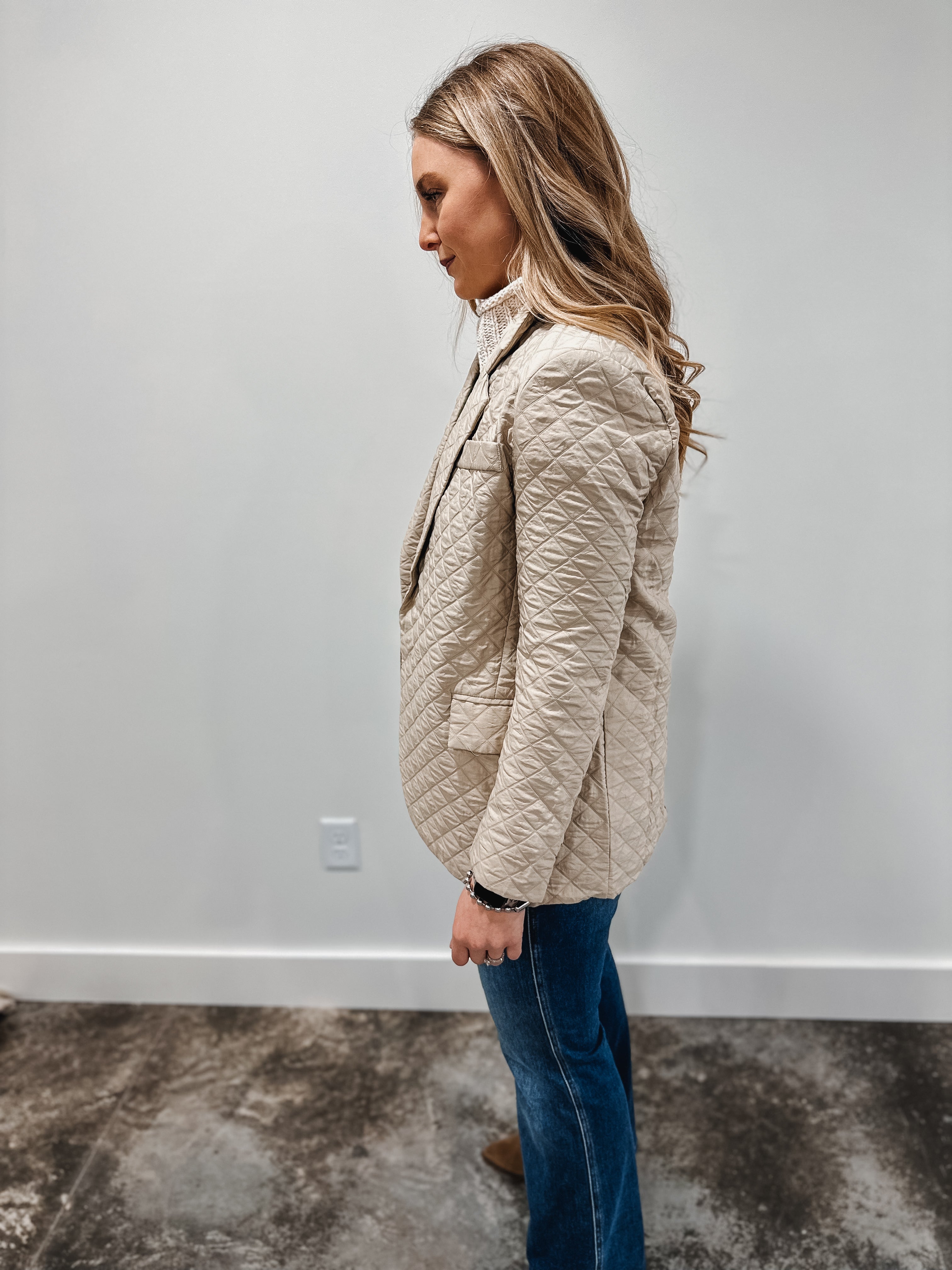 Tan Quilted Blazer