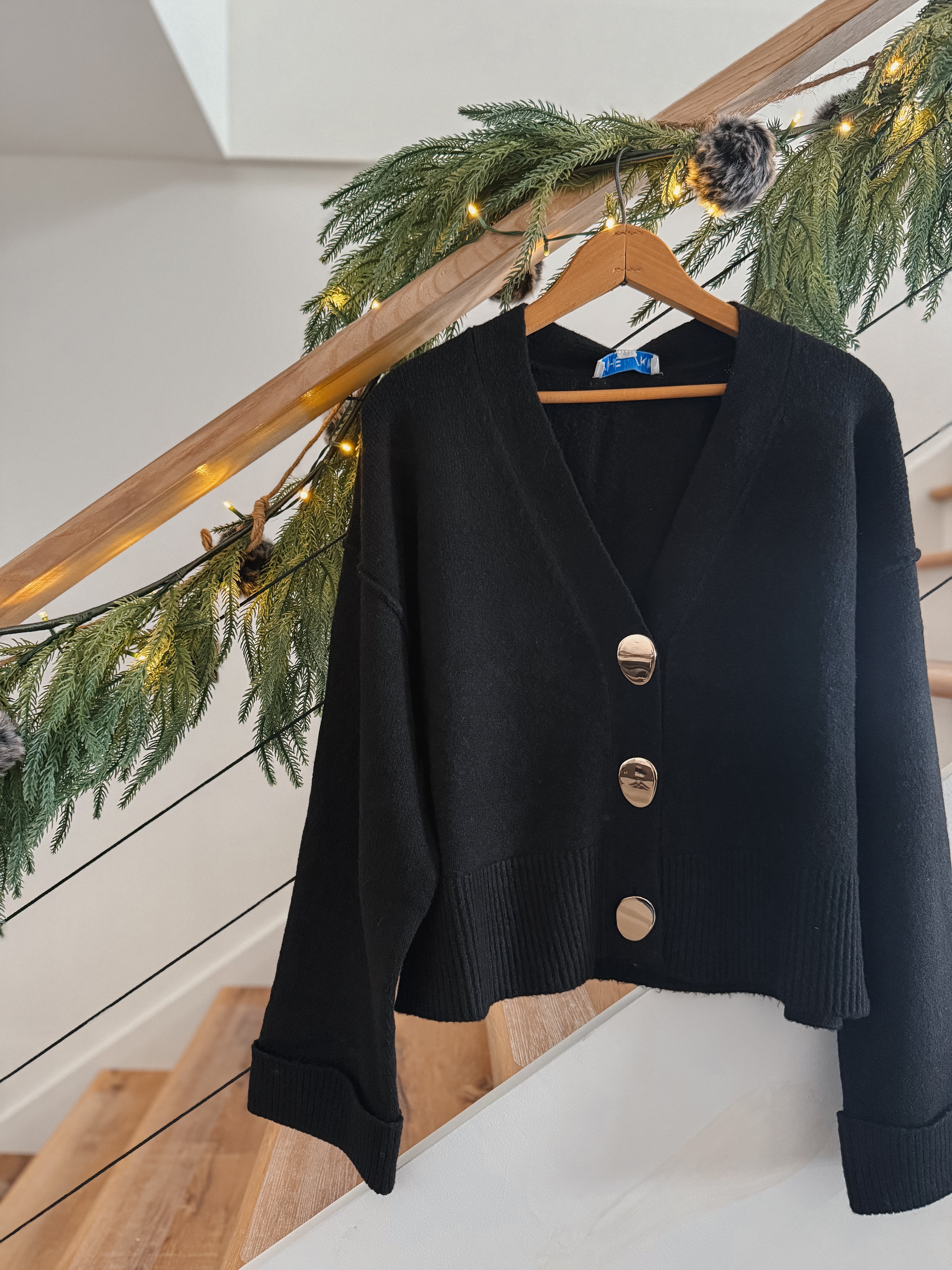 Black Button Cardigan