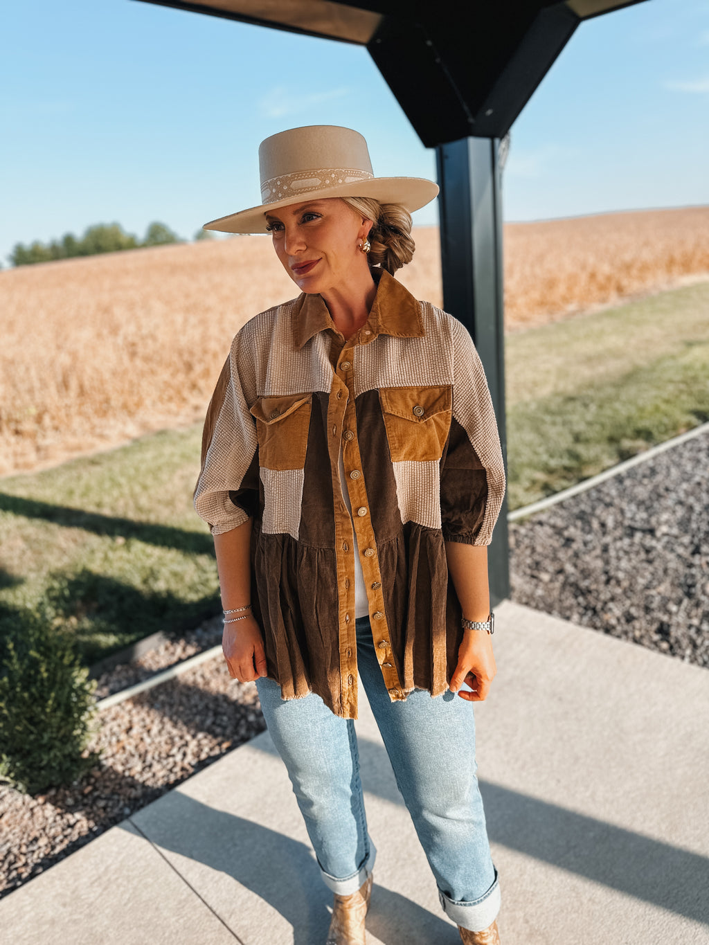 Tan Corduroy Button Down