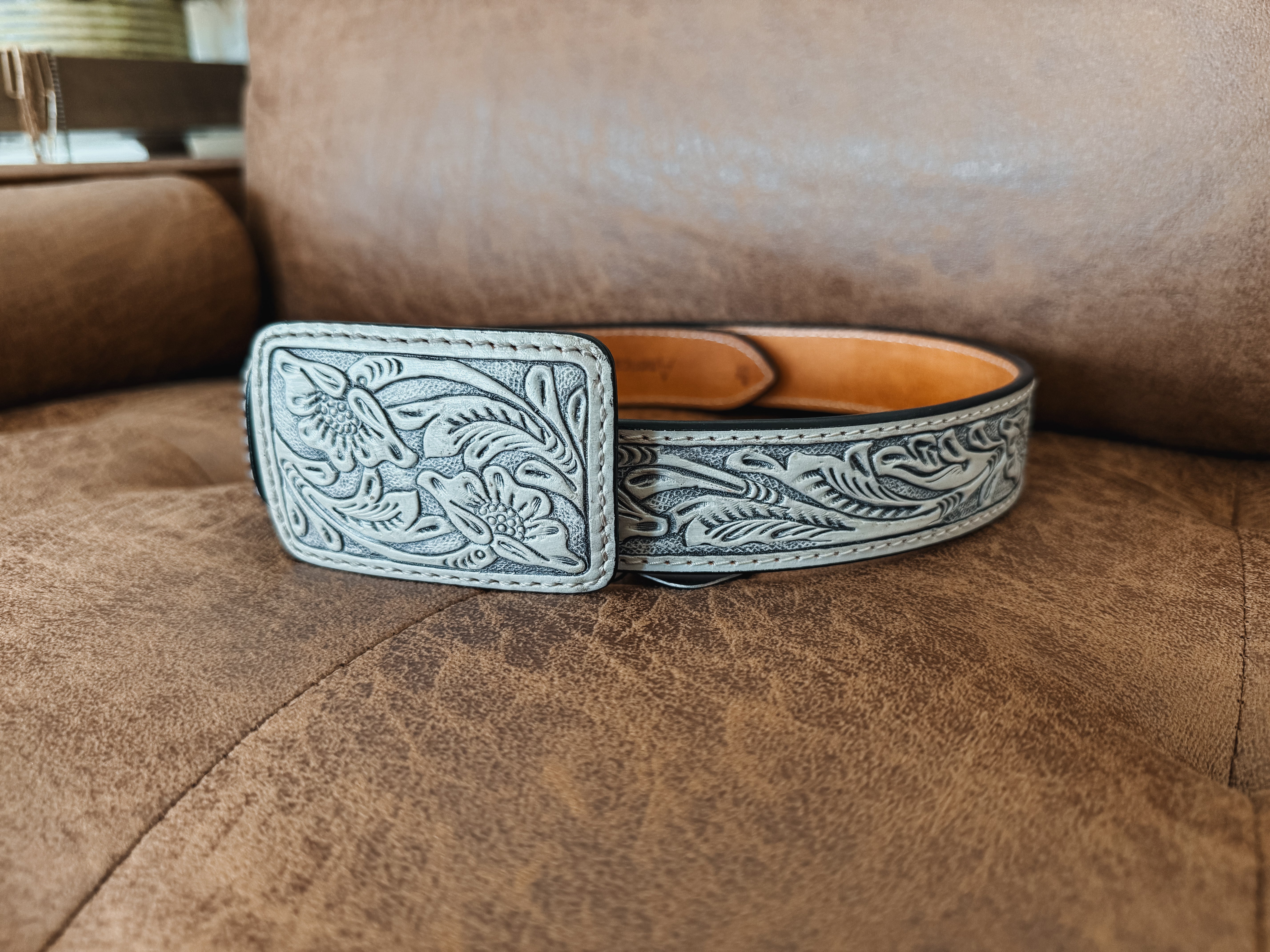 Tooled Leather Belt
