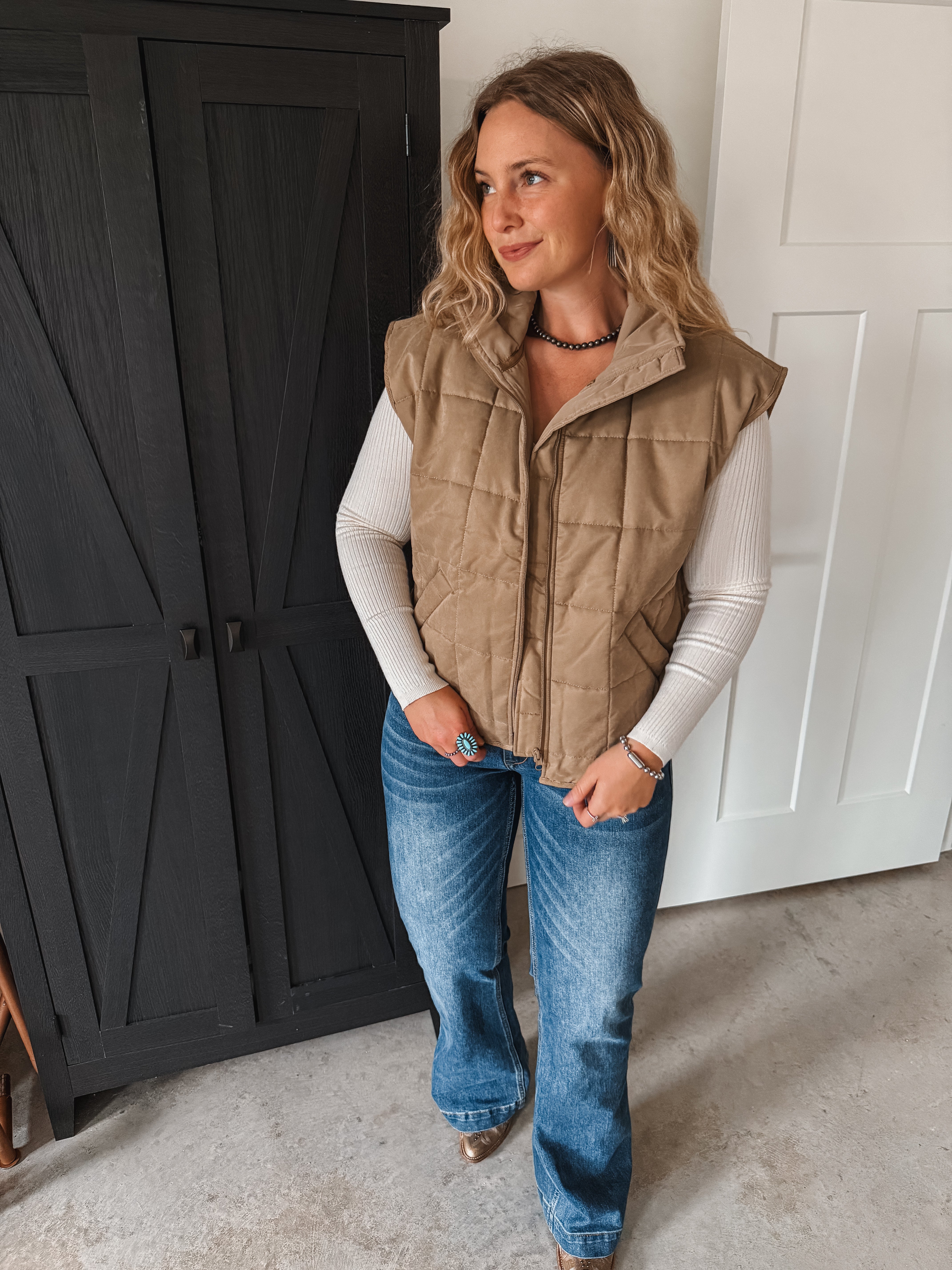 Olive Quilted Vest