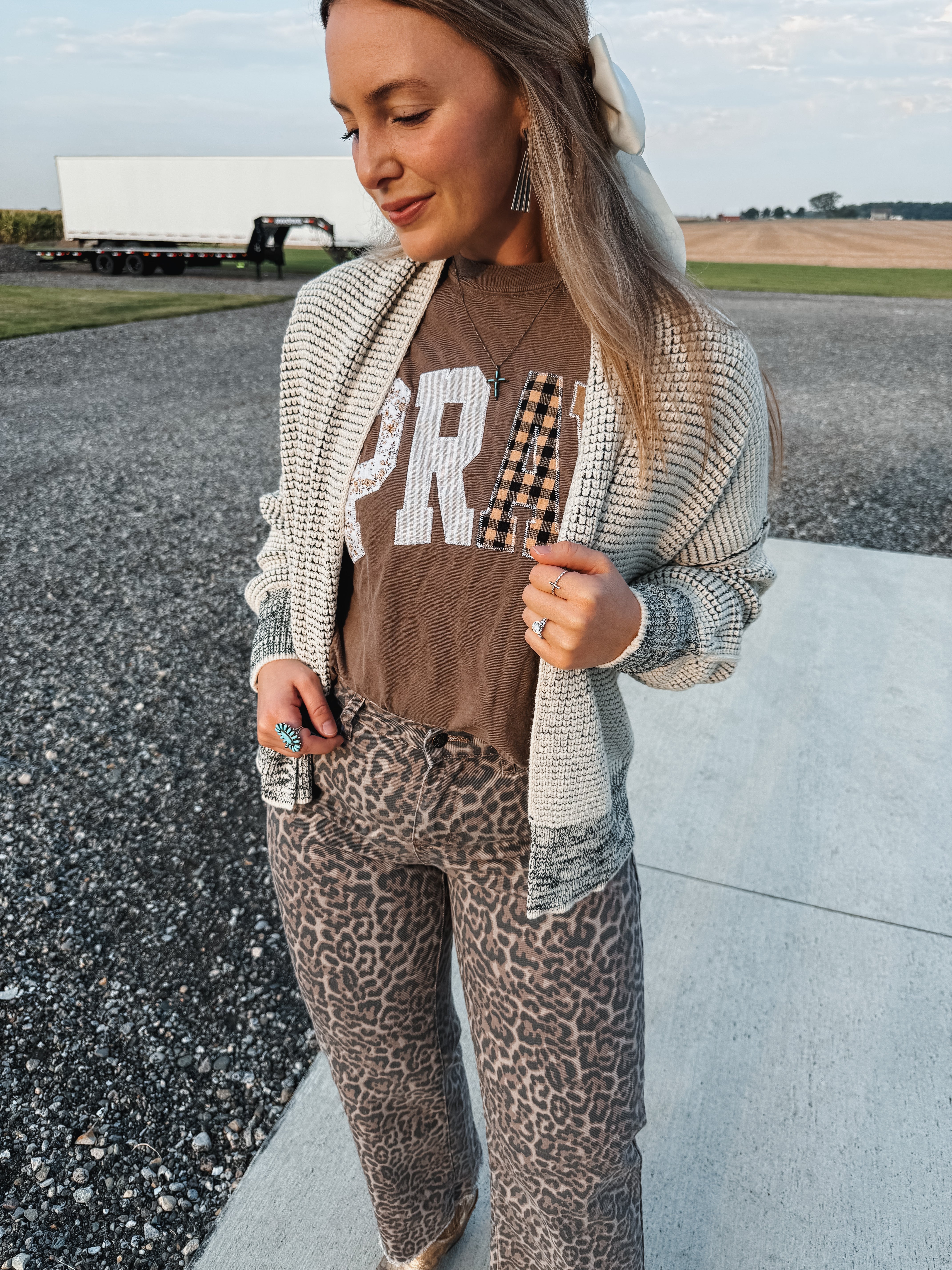 Beige Chunky Knit Cardigan