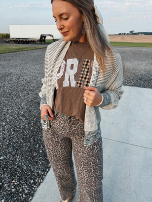 Beige Chunky Knit Cardigan