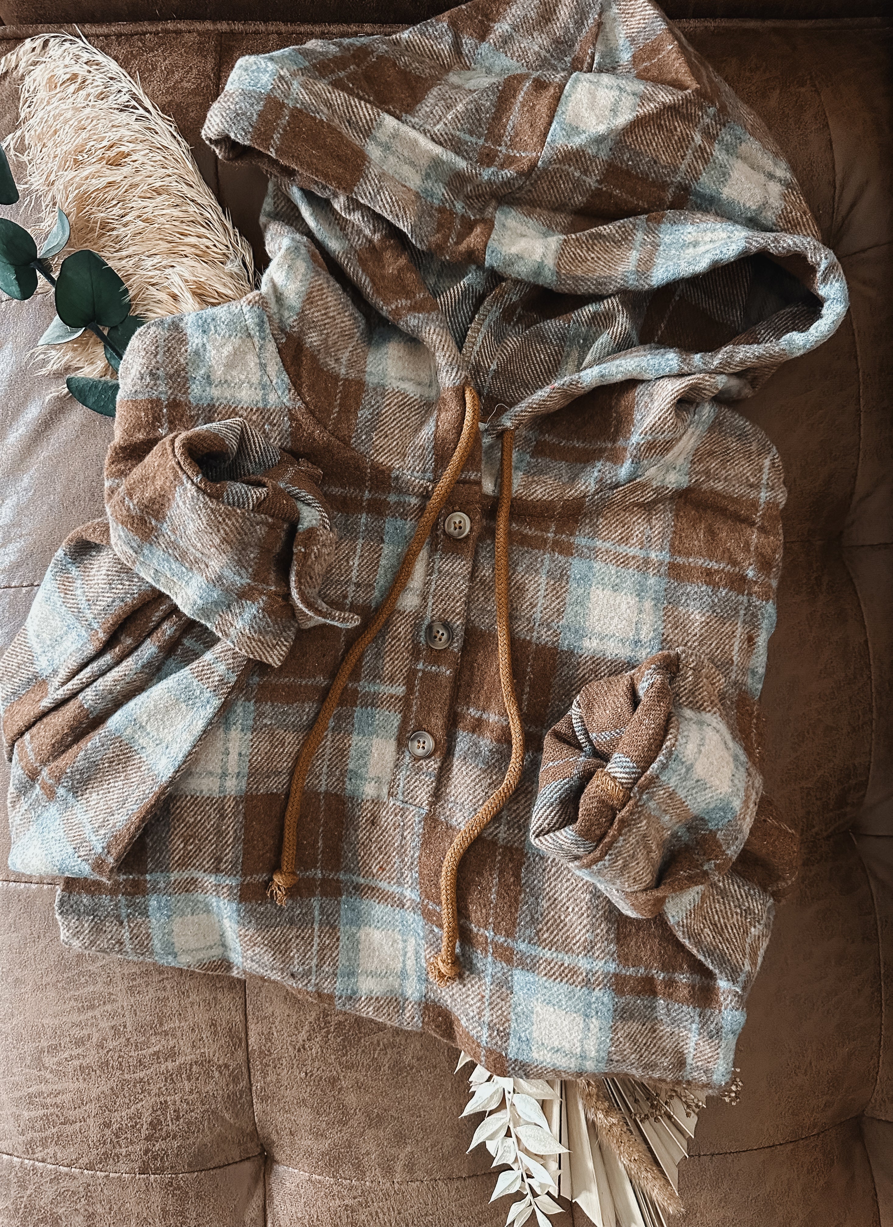 Mocha Flannel Pullover