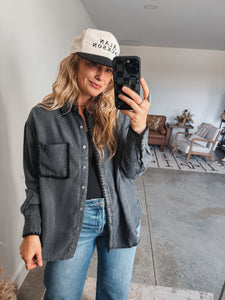 Denim Stitch Button Down