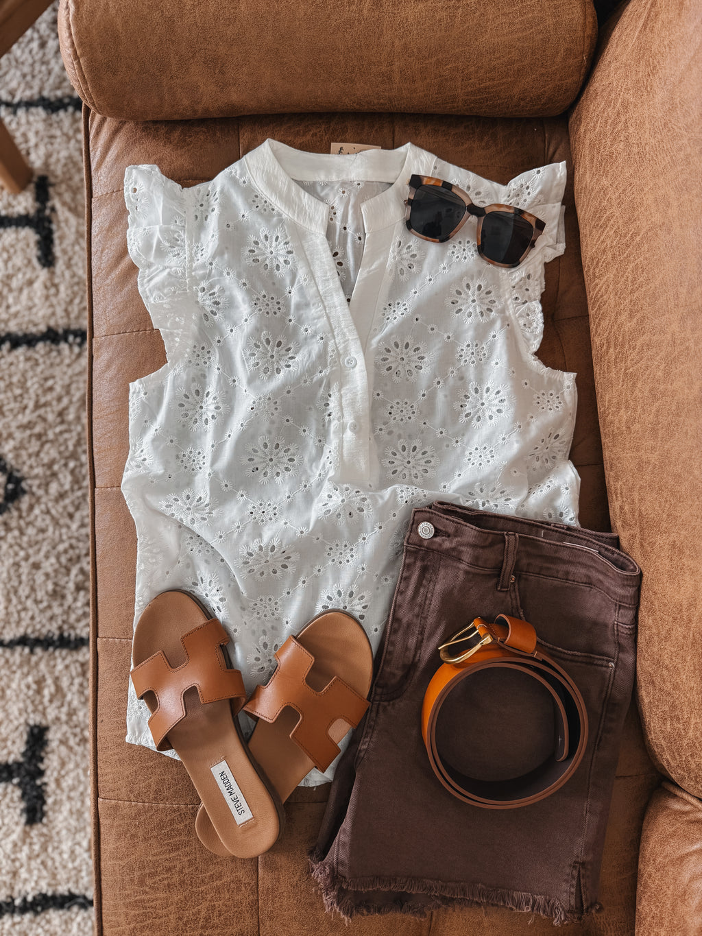 White Ruffle Sleeve Top