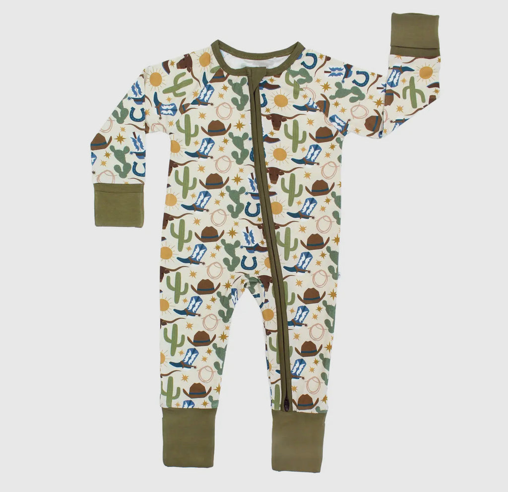 Howdy Convertible Footie: Desert Green