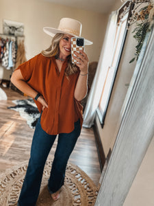 Rust Oversized Button Down