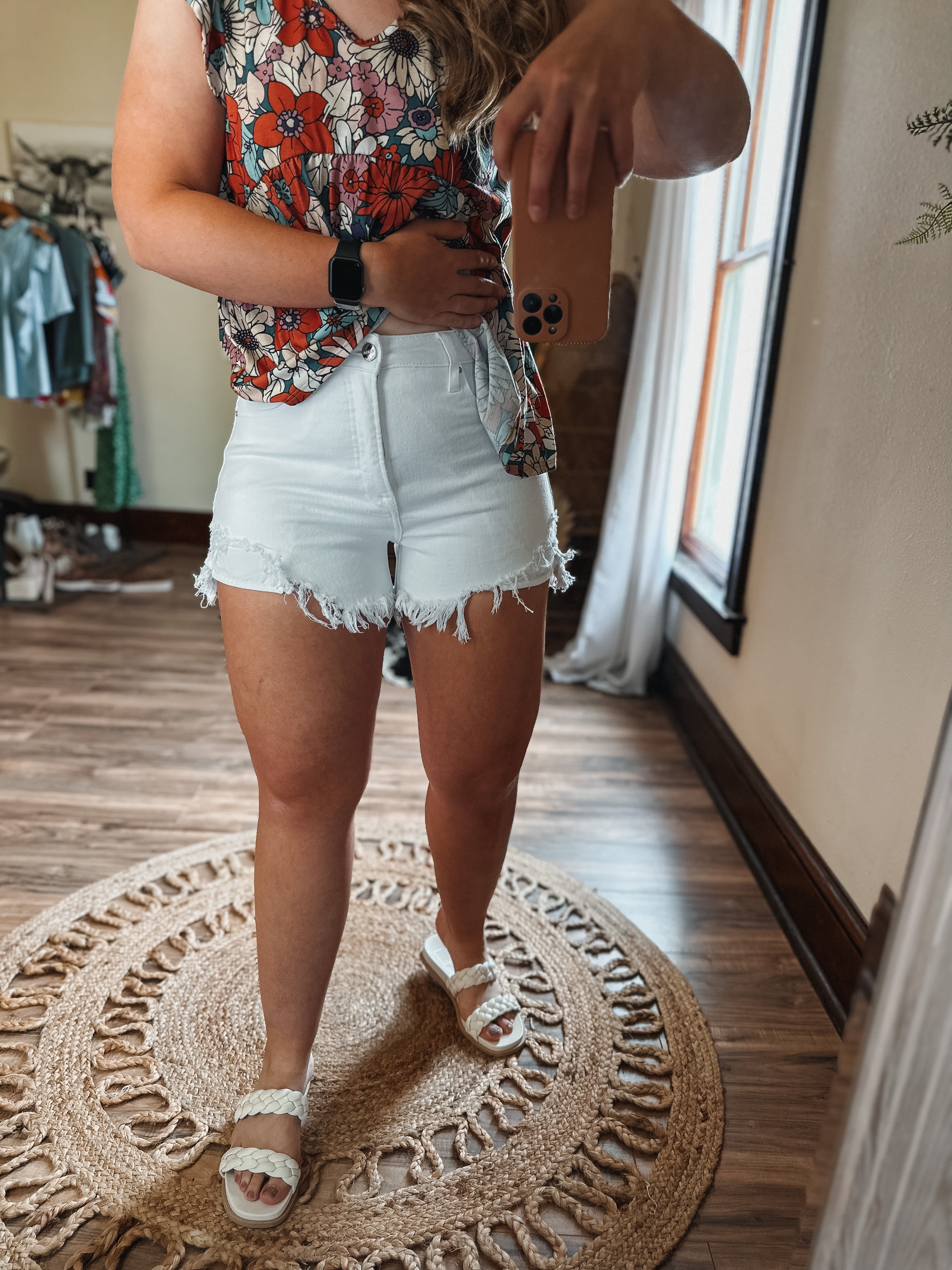 White Denim Shorts