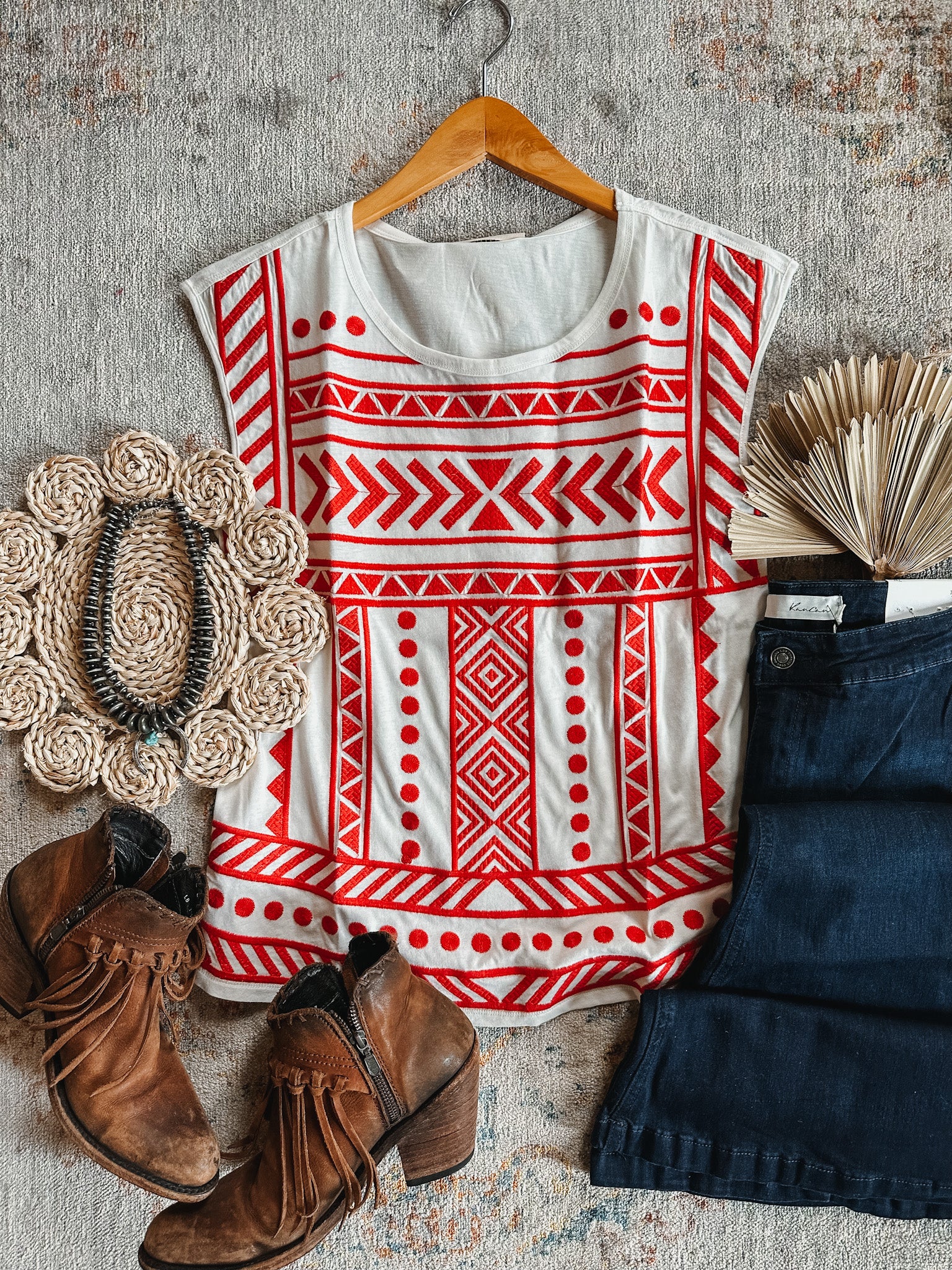 Red Aztec Blouse